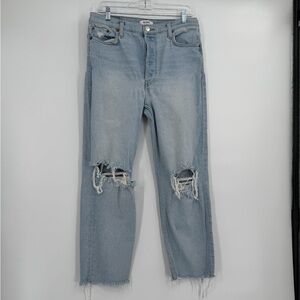 RE/DONE 70s stove pipe distressed button fly‎ jeans 31